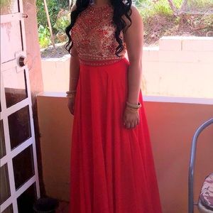 Two piece red jewel set